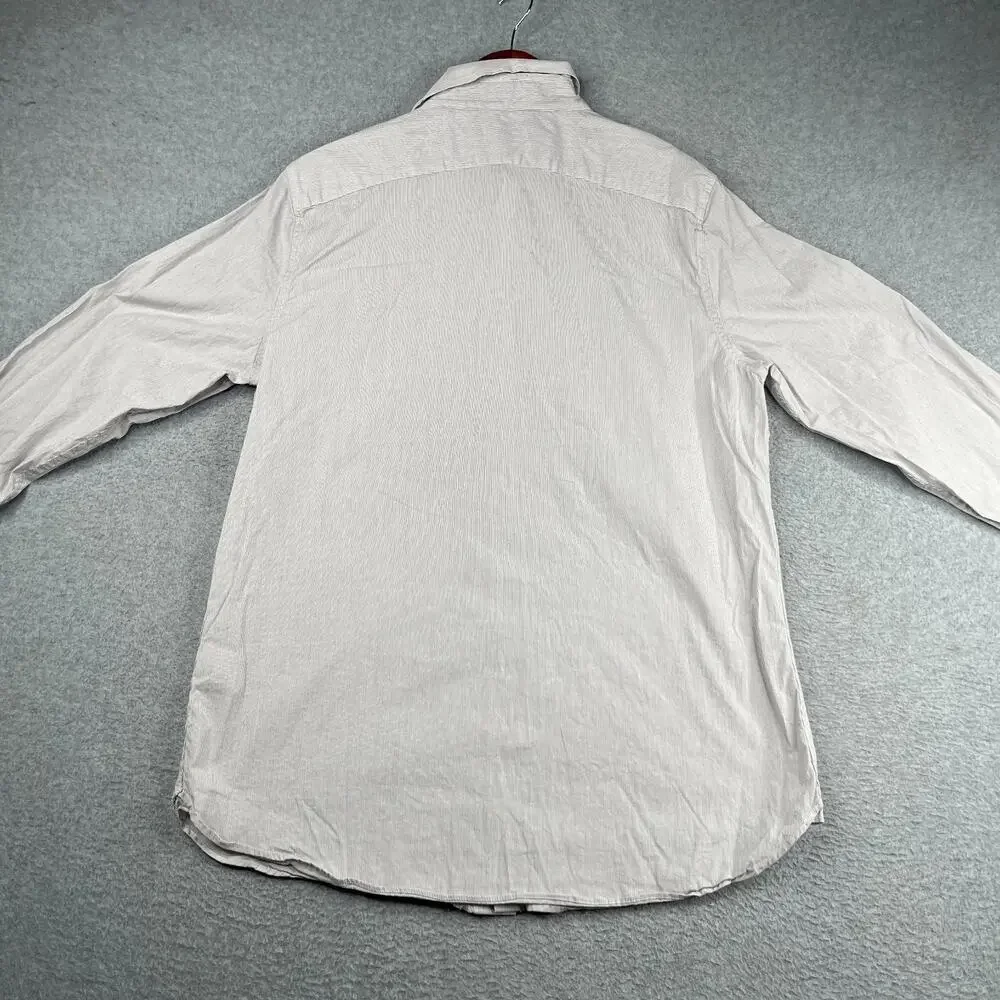 Banana Republic Slim Fit Gray Striped Shirt Button Up Long Sleeve Mens Large